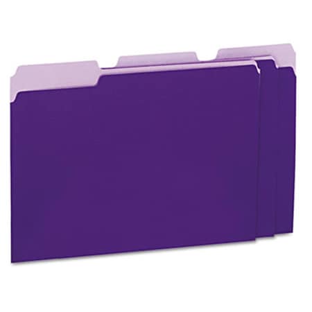 Coolcrafts Recycled Interior File Folders; .33 Cut Top Tab; Letter; Violet, 100PK CO949846
